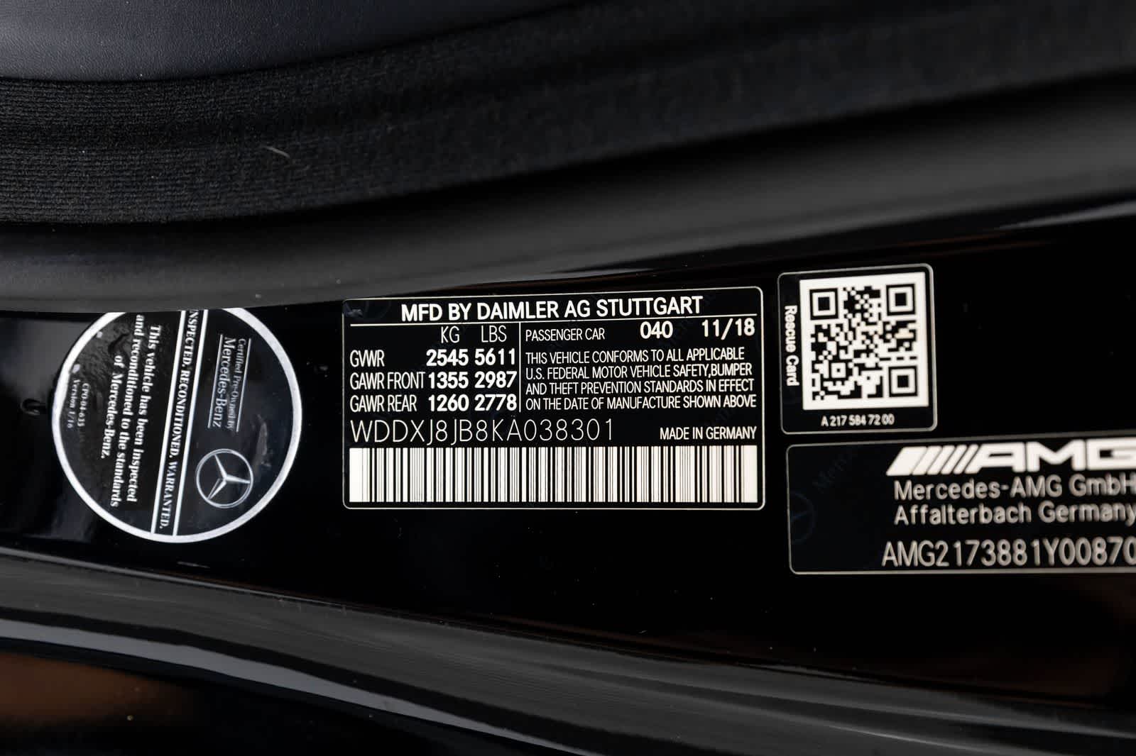 2019 Mercedes-Benz AMG® S 63 AMG® S 63